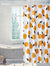 Orange Print Shower Curtain – Waterproof & Mildew Resistant Fabric, Heavy-Duty Polyester Bathroom Divider (180×180cm / 71×71in)