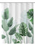 Tropical Leaf Print Shower Curtain – Waterproof & Mildew Resistant Fabric, Fresh Green Botanical Design, Heavy-Duty Polyester (180×180cm / 71×71in)