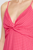 Load image into Gallery viewer, Pink Checker Textured Front Twist Cami Woven Mini Dress | Playful Summer Short Dress | Flirty Day &amp; Night Silhouett