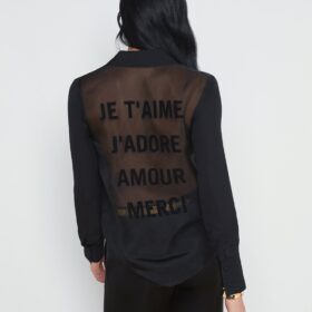 Hallie Silk-Organza Graphic Blouse