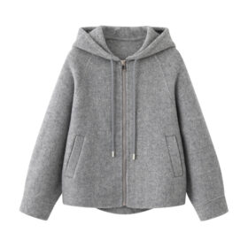 Women’s Zipper Hoodie Jacket - Simple and Stylish Grey Casual Outerwear