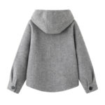 Women’s Zipper Hoodie Jacket - Simple and Stylish Grey Casual Outerwear - Image 5