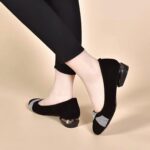 Women’s Crystal Embellished Block Heel Flats - Stylish Black Design - Image 4