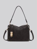 Women’s Stylish Leather Handbag with Metal Buckle - Simple and Elegant Design - Image 5