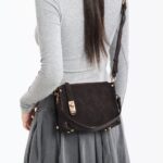 Women’s Stylish Leather Handbag with Metal Buckle - Simple and Elegant Design