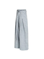 Men's Plaid Loose Long Pants - Double Button Design Casual Pants - Image 5