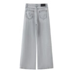 Women's High-Waisted Straight-Leg Wide Denim Pants - Classic Light Wash Casual Trousers - Image 5