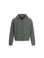 Men's Zip-Up Thick Knit Hoodie Jacket - Cable Knit Warm Style - Image 2