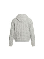 Men's Zip-Up Thick Knit Hoodie Jacket - Cable Knit Warm Style - Image 3