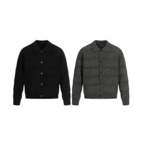 Men's Knit Button Jacket - Stylish Striped Design Casual Style