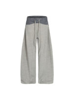 Men's Casual Long Pants - Sports Style Plus Size with Elastic Waistband and Plaid Patch - Image 3