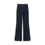 Women's High-Waisted Straight-Leg Denim Pants - Classic Retro Wide-Leg Style