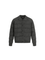 Men's Knit Button Jacket - Stylish Striped Design Casual Style - Image 3