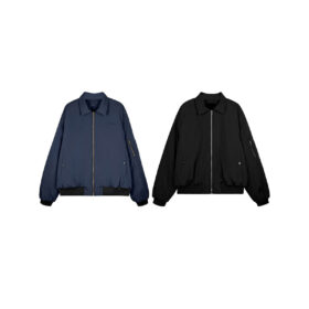 Men's Classic Bomber Jacket - Zipper Design Casual Outerwear