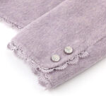 Women’s Pearl-Embellished Wool Coat - Lace Edge Design Fashion Outerwear - Image 3