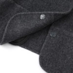 Women's Jewel-Embellished High-Collar Wool Coat - Elegant and Simple Design - Image 4